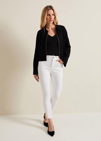 Phase Eight Joelle Button Detail Skinny Jeans White Canada | PXHYGD-579